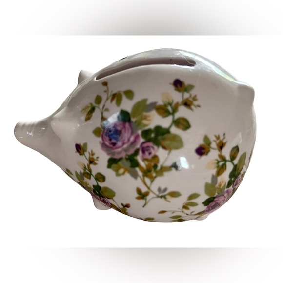 Hostess Pick 🔥 Small Vintage Hand Painted Floral Piggy Bank - Picture 5 of 7
